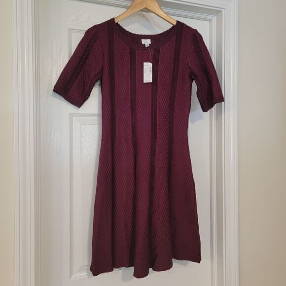 NWT Dressbarn Sweater Dress plum small petite - Picture 1 of 4
